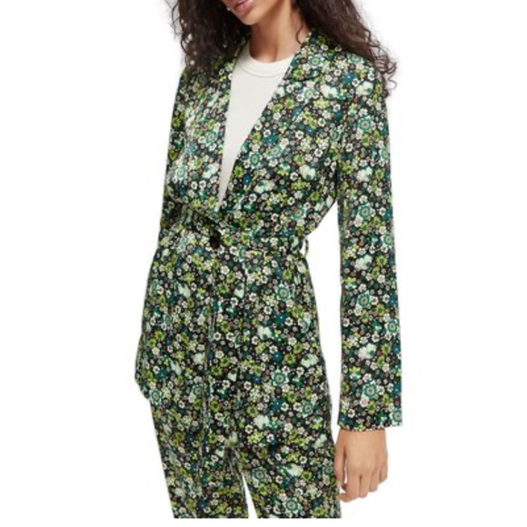 NWT Scotch & Soda Floral Print Belted Blazer - Picture 7 of 7